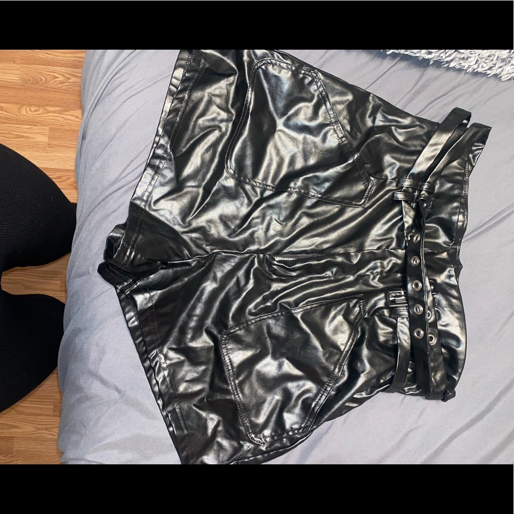 Leather shorts